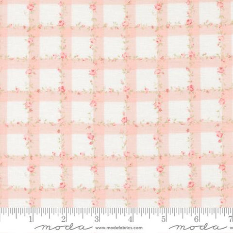 Floral Plaid Gingham Checks in Pink -- Abide by Brenda Riddle Designs for Moda Fabrics