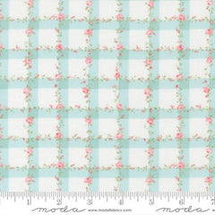 Floral Plaid Gingham Checks in Light Blue -- Abide by Brenda Riddle Designs for Moda Fabrics