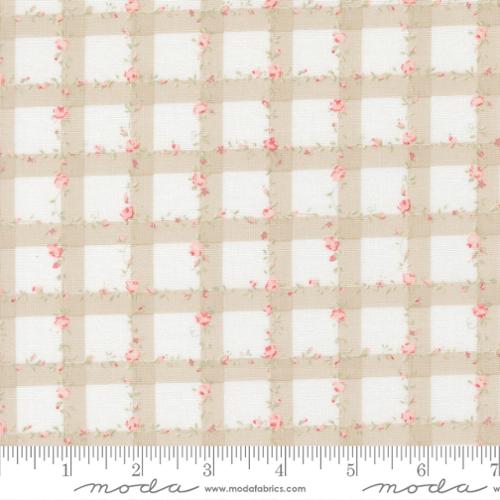 Floral Plaid Gingham Checks in Stone -- Abide by Brenda Riddle Designs for Moda Fabrics
