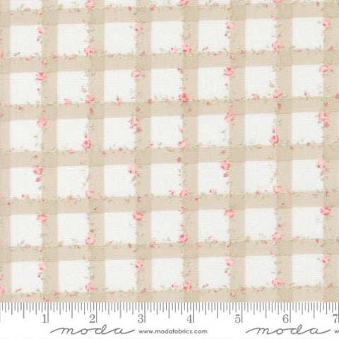 Floral Plaid Gingham Checks in Stone -- Abide by Brenda Riddle Designs for Moda Fabrics
