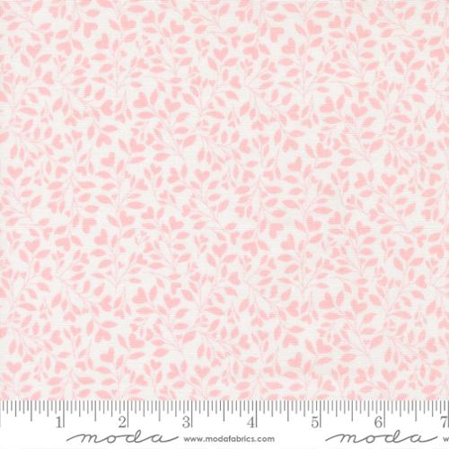 Hearts and Leaves in Linen White -- Abide by Brenda Riddle Designs for Moda Fabrics