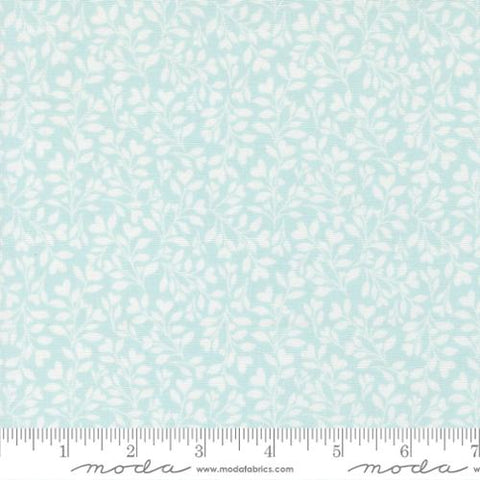 Hearts and Leaves in Light Blue -- Abide by Brenda Riddle Designs for Moda Fabrics