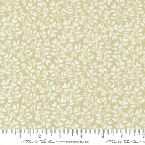 Hearts and Leaves in Light Green -- Abide by Brenda Riddle Designs for Moda Fabrics