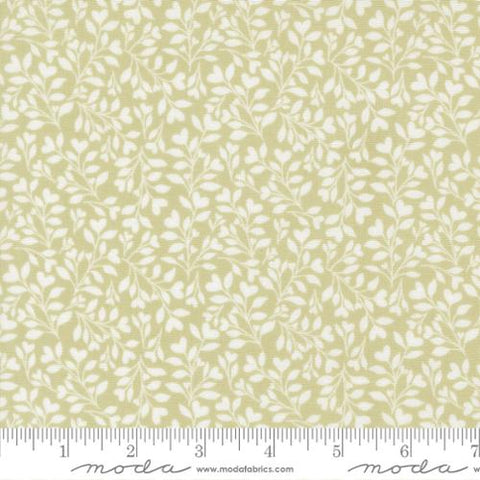 Hearts and Leaves in Light Green -- Abide by Brenda Riddle Designs for Moda Fabrics