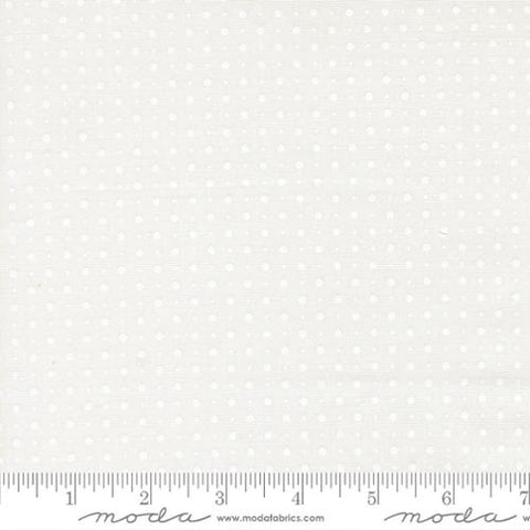 Dots Dots in Linen White White -- Abide by Brenda Riddle Designs for Moda Fabrics