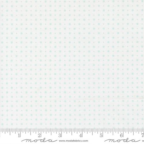 Dots Dots in Linen White Light Blue -- Abide by Brenda Riddle Designs for Moda Fabrics