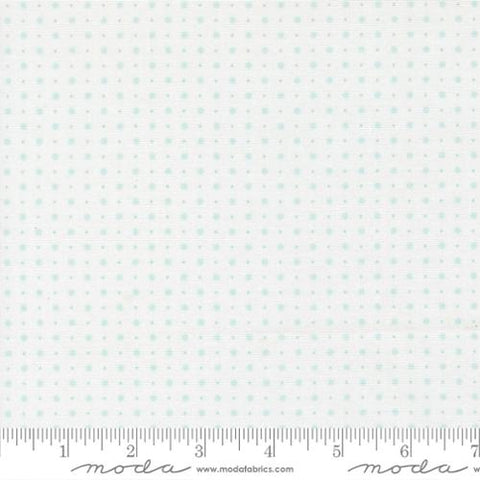Dots Dots in Linen White Light Blue -- Abide by Brenda Riddle Designs for Moda Fabrics