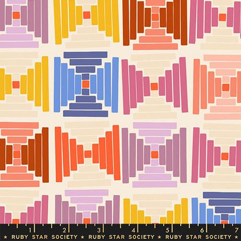 Courthouse Steps Canvas in Natural --  Persimmon -- Rashida Coleman Hale for Ruby Star Society -- Moda Fabrics