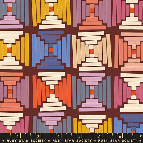 Courthouse Steps Canvas in Cranberry --  Persimmon -- Rashida Coleman Hale for Ruby Star Society -- Moda Fabrics