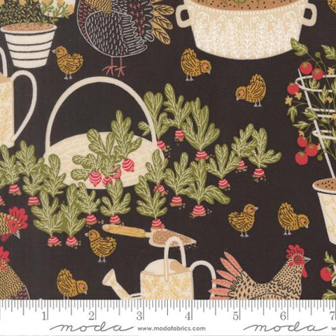 Chicken Garden in Iron -- The Henhouse by Gingiber for Moda Fabrics