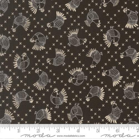 Cross Stitch Chickens in Iron -- The Henhouse by Gingiber for Moda Fabrics