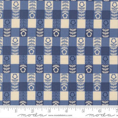 Flower Plaid Checks and Plaids Gingham in Cobalt  -- The Henhouse by Gingiber for Moda Fabrics