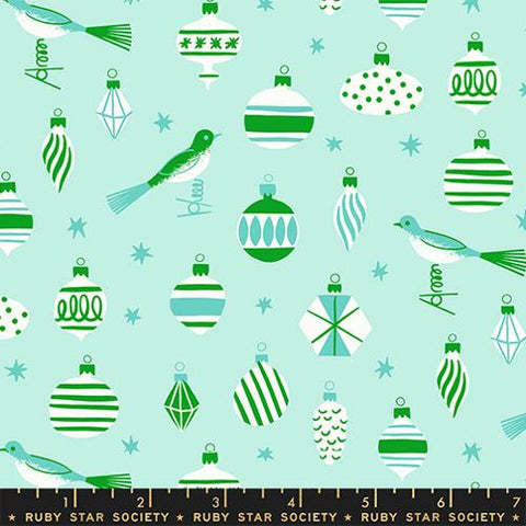 Baubles in Mint -- Merry Happy by Kim Kight --  Ruby Star Society -- Moda Fabrics