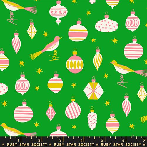Baubles in Verdant-- Merry Happy by Kim Kight --  Ruby Star Society -- Moda Fabrics