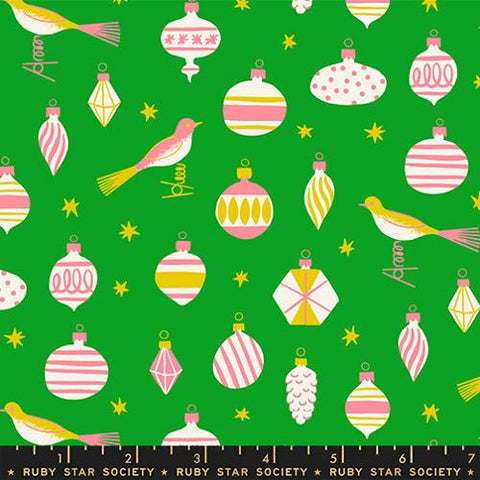 Baubles in Verdant-- Merry Happy by Kim Kight --  Ruby Star Society -- Moda Fabrics