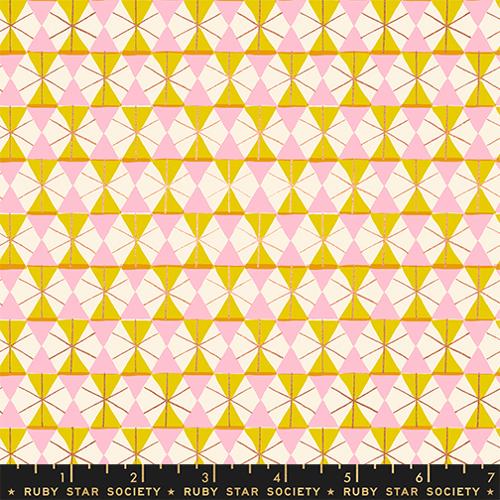 Happy Hexie in Metal Golden Hour --- Merry Happy by Kim Kight --  Ruby Star Society -- Moda Fabrics