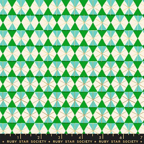 Happy Hexie in Metallic Verdant --- Merry Happy by Kim Kight --  Ruby Star Society -- Moda Fabrics
