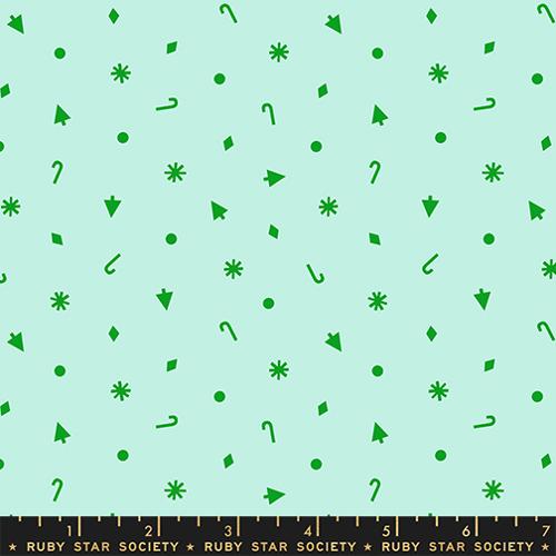 Christmas Confetti in Mint --- Merry Happy by Kim Kight --  Ruby Star Society -- Moda Fabrics