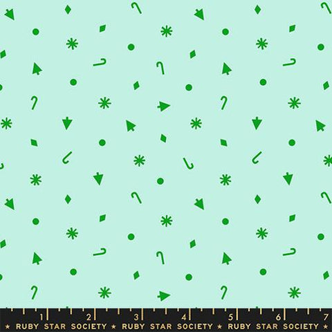 Christmas Confetti in Mint --- Merry Happy by Kim Kight --  Ruby Star Society -- Moda Fabrics