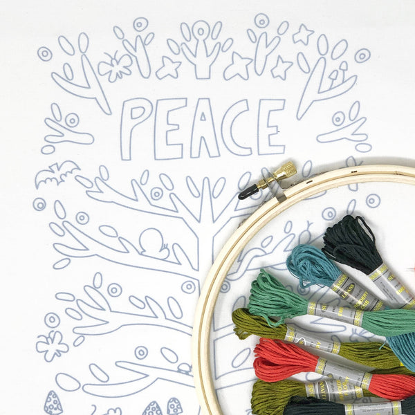Peace embroidery kit