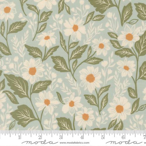 Romance Blooms in Robins Egg -- True Love by Lella Boutique -- Moda Fabric