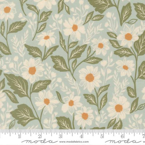 Romance Blooms in Robins Egg -- True Love by Lella Boutique -- Moda Fabric