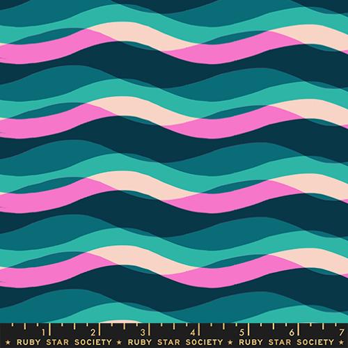 Poolside Waves in Peacock -- Poolside Too --  Ruby Star Society -- Moda Fabrics