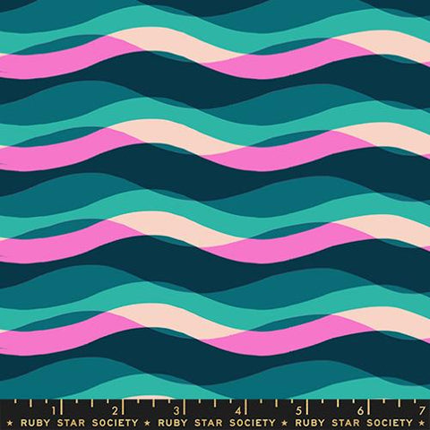 Poolside Waves in Peacock -- Poolside Too --  Ruby Star Society -- Moda Fabrics