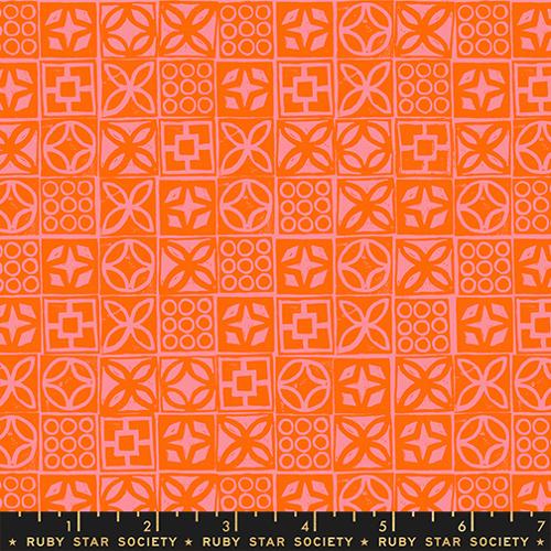 Architectural Blocks in Goldfish -- Poolside Too --  Ruby Star Society -- Moda Fabrics