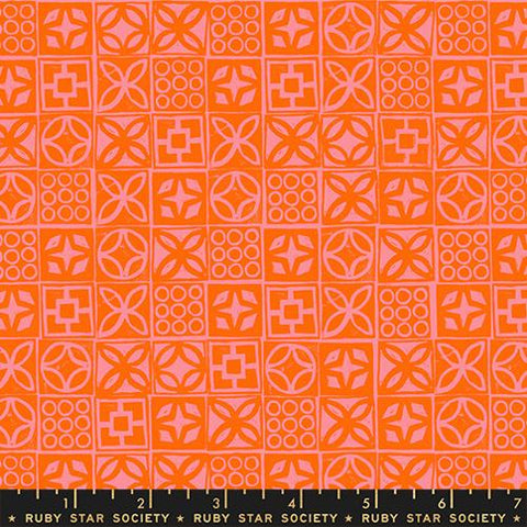 Architectural Blocks in Goldfish -- Poolside Too --  Ruby Star Society -- Moda Fabrics