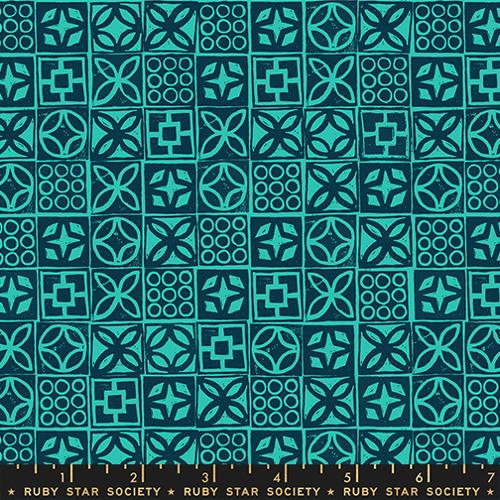 Architectural Blocks in Peacock -- Poolside Too --  Ruby Star Society -- Moda Fabrics