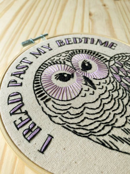 NEW! I read past my bedtime Complete Embroidery Kit