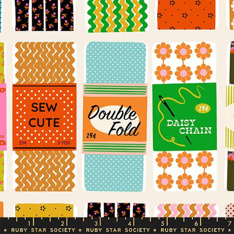 Sew Cute Novelty Ephemera in Shell -- 1-800 Notions -- Ruby Star Society -- Moda Fabric