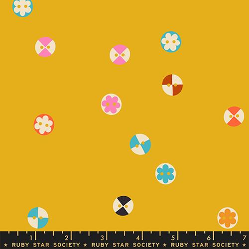 Buttons in Goldenrod -- 1-800 Notions -- Ruby Star Society -- Moda Fabric