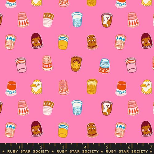 Thimbles in Flamingo -- 1-800 Notion -- Ruby Star Society -- Moda Fabric
