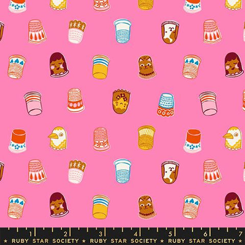 Thimbles in Flamingo -- 1-800 Notion -- Ruby Star Society -- Moda Fabric