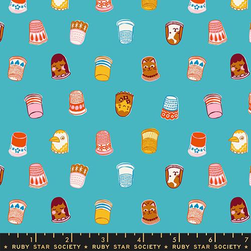 Thimbles in Turquoise -- 1-800 Notion -- Ruby Star Society -- Moda Fabric