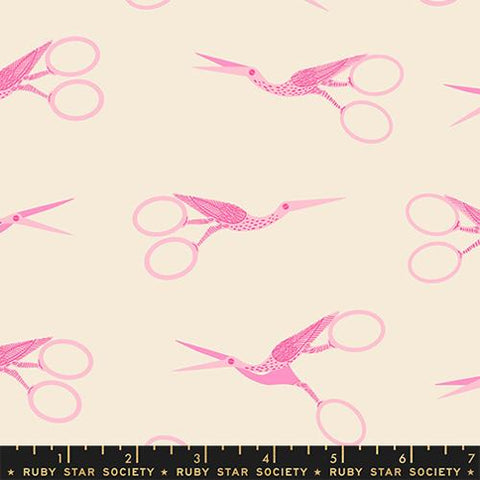 Stork Scissors in Shell -- 1-800 Notion -- Ruby Star Society -- Moda Fabric