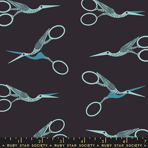 Stork Scissors in Black -- 1-800 Notion -- Ruby Star Society -- Moda Fabric