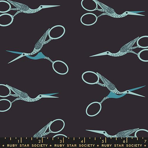 Stork Scissors in Black -- 1-800 Notion -- Ruby Star Society -- Moda Fabric