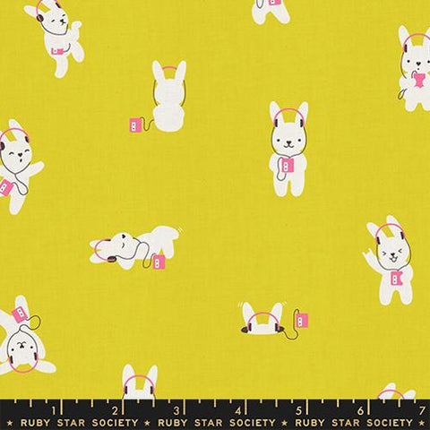 Rabbeats in Citron -- Lofi Linens by Rashida Coleman Hale -- Ruby Star Society -- Moda Fabrics