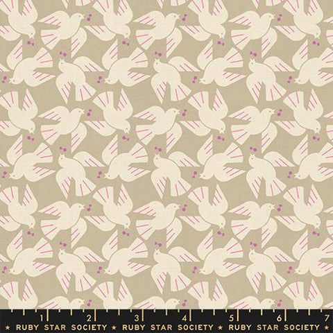 Flock Yeah in Khaki -- Lofi Linens by Rashida Coleman Hale -- Ruby Star Society -- Moda Fabrics