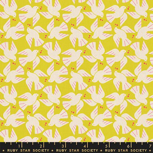 Flock Yeah in Citron -- Lofi Linens by Rashida Coleman Hale -- Ruby Star Society -- Moda Fabrics