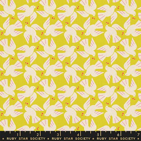 Flock Yeah in Citron -- Lofi Linens by Rashida Coleman Hale -- Ruby Star Society -- Moda Fabrics