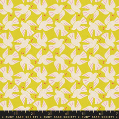 Flock Yeah in Citron -- Lofi Linens by Rashida Coleman Hale -- Ruby Star Society -- Moda Fabrics