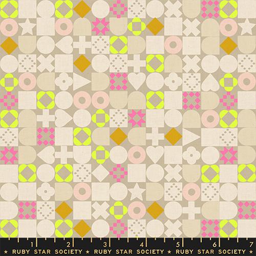 Blocked Geometric Shapes in Khaki -- Lofi Linens by Rashida Coleman Hale -- Ruby Star Society -- Moda Fabrics