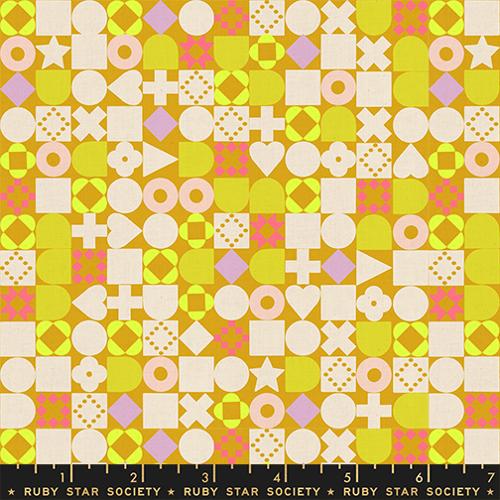 Blocked Geometric Shapes in Cactus -- Lofi Linens by Rashida Coleman Hale -- Ruby Star Society -- Moda Fabrics