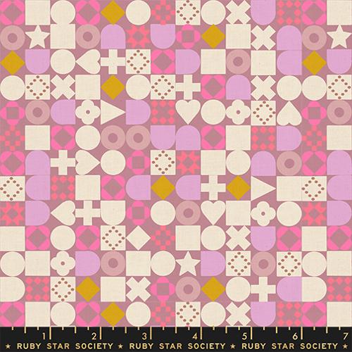 Blocked Geometric Shapes in Lilac -- Lofi Linens by Rashida Coleman Hale -- Ruby Star Society -- Moda Fabrics