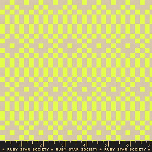 Bitmapped in Neon Yellow -- Lofi Linens by Rashida Coleman Hale -- Ruby Star Society -- Moda Fabrics