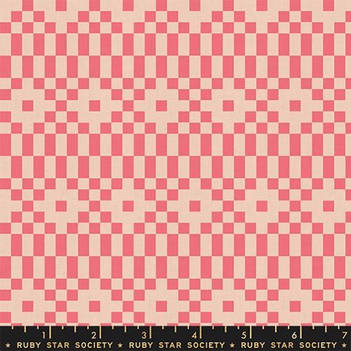 Bitmapped in Neon Coral -- Lofi Linens by Rashida Coleman Hale -- Ruby Star Society -- Moda Fabrics